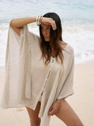 The Handloom-Ava Kimono Khaki Green Stripes-Kimono-2-Milagron.com