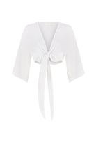 The Handloom-Bali Wrap Top White-Gömlek-7-Milagron.com