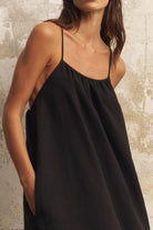 The Handloom-Bliss Flow Maxi Dress Black-Elbise-2-Milagron.com
