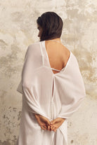The Handloom-Bodrum Ties Kaftan White-Kaftan-7-Milagron.com