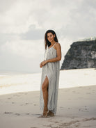 Breeze Beach Dress - Black Stripes