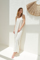 The Handloom-Canggu Maxi Dress Natural With Stripes-Elbise-1-Milagron.com