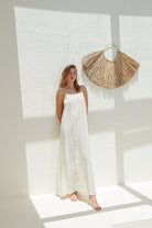 The Handloom-Canggu Maxi Dress Natural With Stripes-Elbise-3-Milagron.com