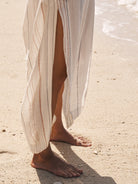 The Handloom-Day Break Dress Natural With Stripes-Elbise-4-Milagron.com