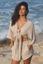 The Handloom-Echo Boy Short Oatmeal-Şort-1-Milagron.com