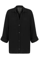 The Handloom-Echo Maxi Shirt Black-Gömlek-3-Milagron.com