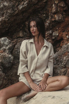 The Handloom-Echo Mini Shirt Oatmeal-Gömlek-1-Milagron.com