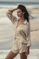 The Handloom-Echo Mini Shirt Oatmeal-Gömlek-3-Milagron.com