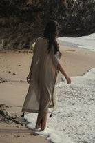 The Handloom-Ela Kaftan Khaki Green-Kaftan-6-Milagron.com