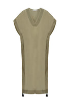 The Handloom-Ela Kaftan Khaki Green-Kaftan-7-Milagron.com