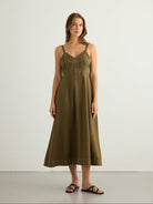 Eva Maxi Dress - Khaki Green