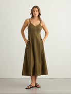 Eva Maxi Dress - Khaki Green