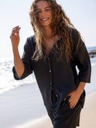 Kaya Boyfriend Shirt - Charcoal