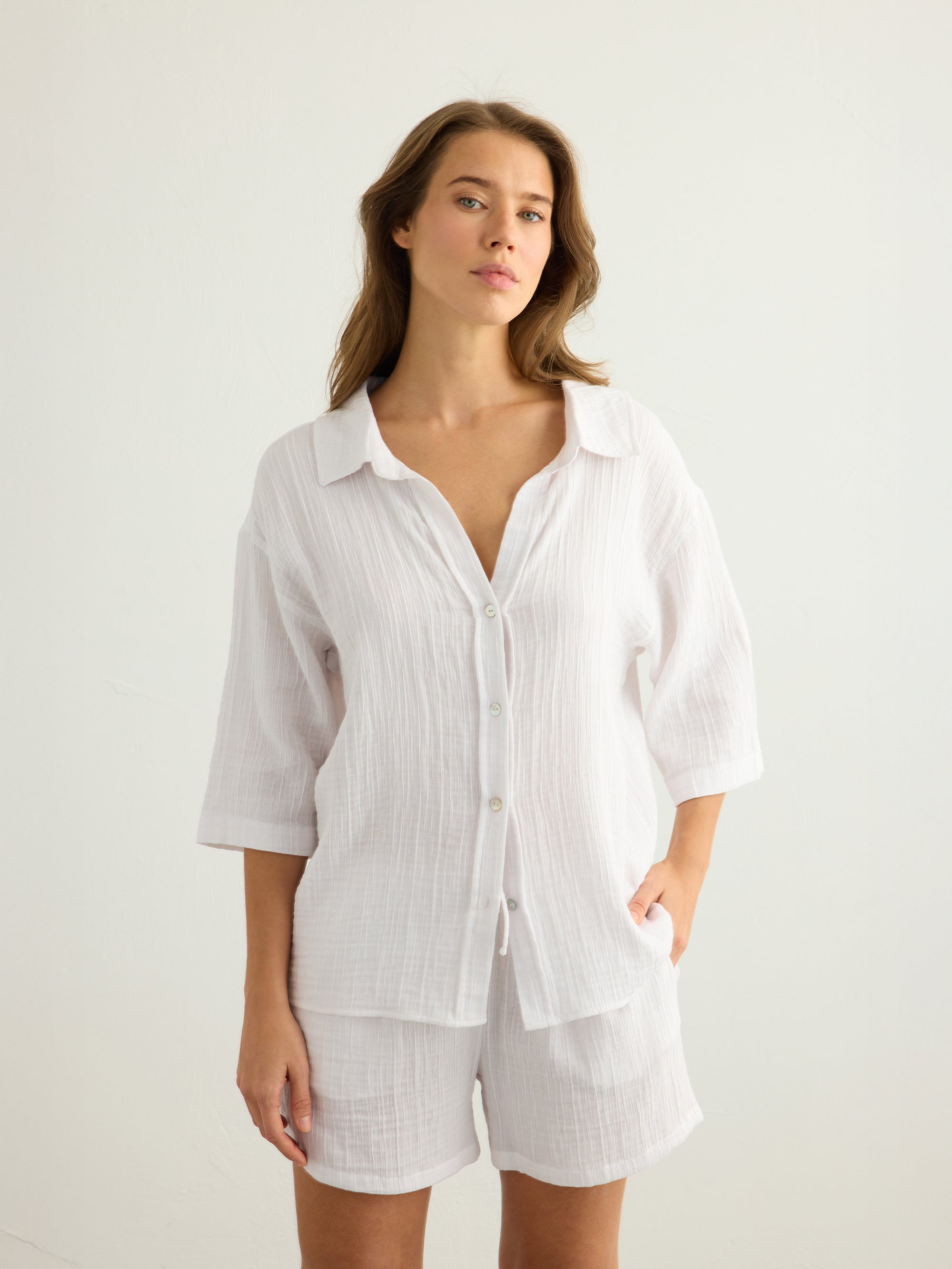 Kaya Boyfriend Shirt - White