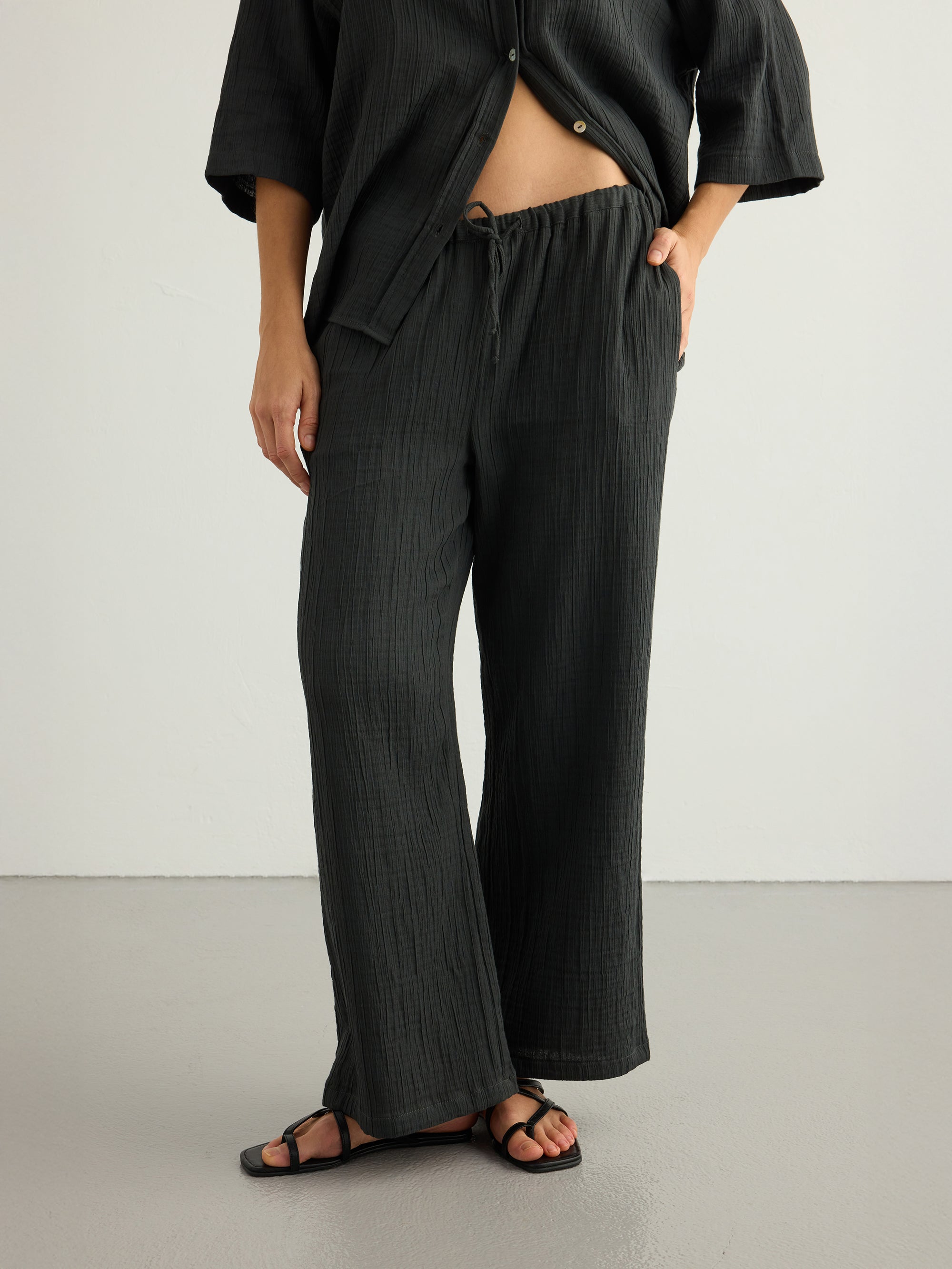 Kaya Drawstring Pants - Charcoal