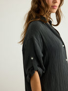 Kaya Oversized Shirt Dress - Charcoal