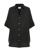 Kaya Oversized Shirt Dress - Charcoal