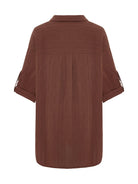 Kaya Oversized Shirt Dress - Terracotta