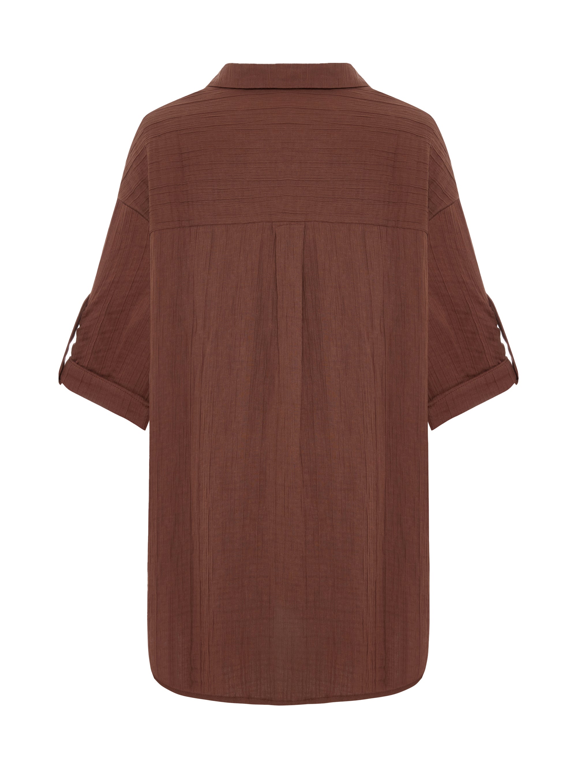 Kaya Oversized Shirt Dress - Terracotta