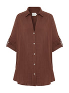 Kaya Oversized Shirt Dress - Terracotta