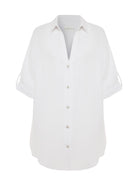 Kaya Oversized Shirt Dress - White
