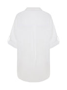 Kaya Oversized Shirt Dress - White