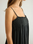 Kaya Smocked Maxi Dress - Charcoal