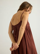 Kaya Smocked Maxi Dress - Terracotta