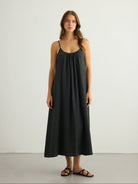 Kaya Tie Strap Maxi Dress - Charcoal