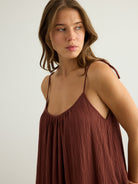 Kaya Tie Strap Maxi Dress - Terracotta