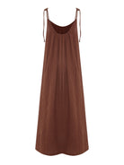 Kaya Tie Strap Maxi Dress - Terracotta