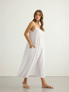 Kaya Tie Strap Maxi Dress - White