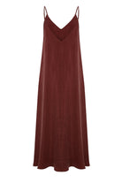 The Handloom-Lucid Flow Maxi Dress Burgundy-Elbise-9-Milagron.com