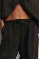 The Handloom-Lucid Flow Tie Pants Black-Pantolon-6-Milagron.com