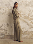 Lucid Flow Tie Pants - Khaki Green