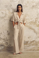 The Handloom-Lucid Flow Tie Pants Sand-Pantolon-5-Milagron.com