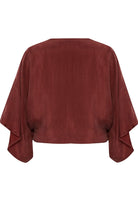 The Handloom-Lucid Knot Top Burgundy-Gömlek-7-Milagron.com