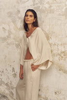 The Handloom-Lucid Knot Top Sand-Gömlek-4-Milagron.com