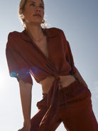 The Handloom-Lucid Tie Shirt Burgundy-Top-4-Milagron.com