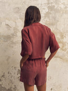The Handloom-Lucid Tie Shirt Burgundy-Top-5-Milagron.com