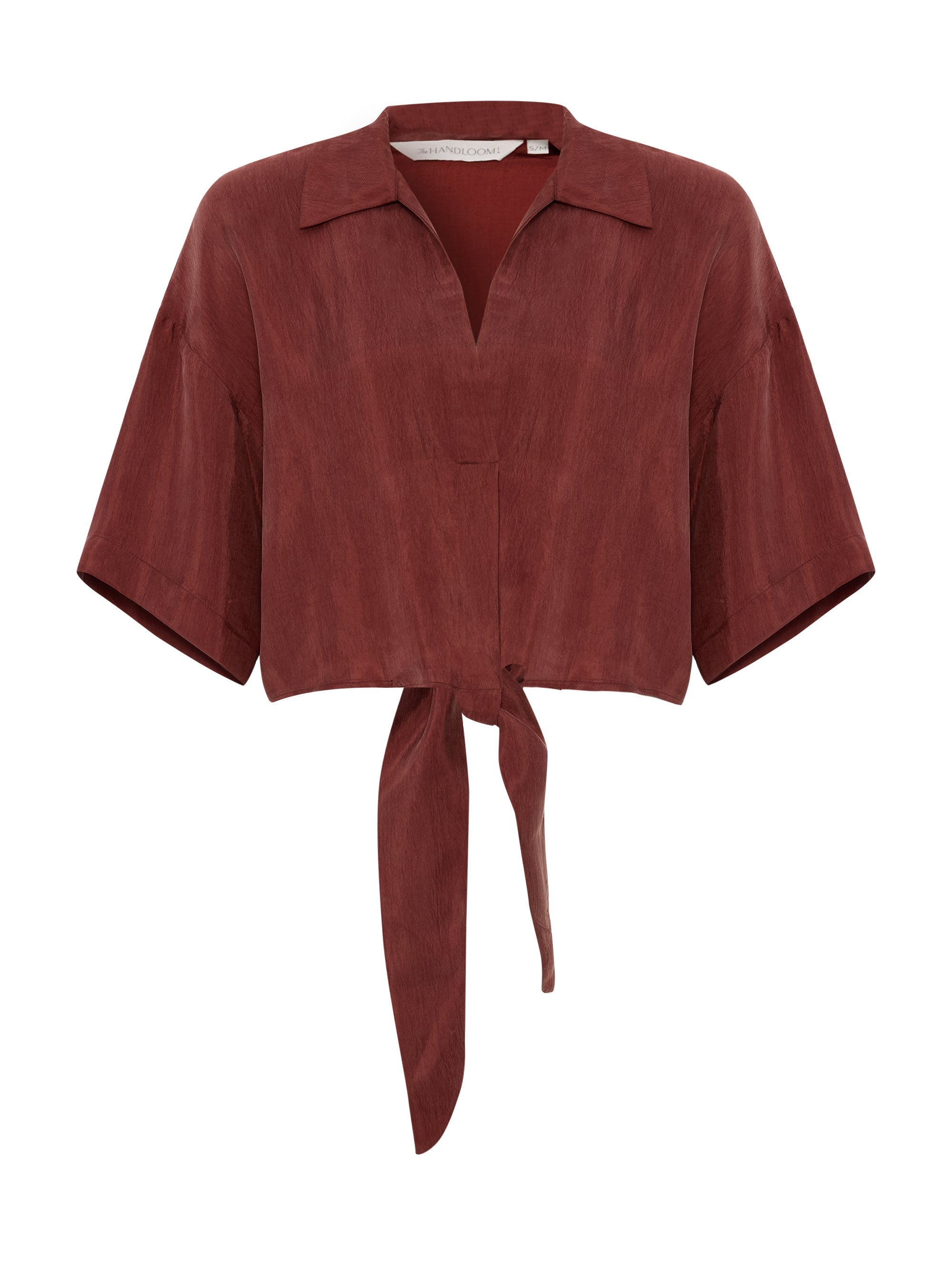 The Handloom-Lucid Tie Shirt Burgundy-Top-7-Milagron.com
