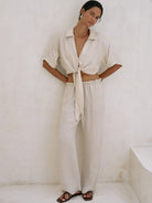 The Handloom-Lucid Tie Shirt Sand-Gömlek-2-Milagron.com