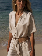 The Handloom-Lucid Tie Shirt Sand-Gömlek-5-Milagron.com