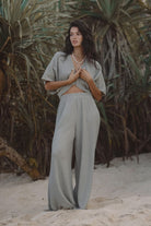 The Handloom-Mare Top Khaki Green-Top-2-Milagron.com