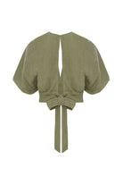 The Handloom-Mare Top Khaki Green-Top-6-Milagron.com