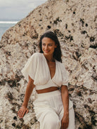 Mare Top - Natural With Gold Stripes