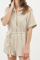 The Handloom-Mia Romper Oatmeal-Tulum-2-Milagron.com