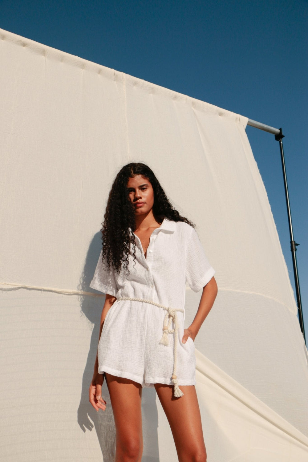 The Handloom-Mia Romper White-Tulum-1-Milagron.com