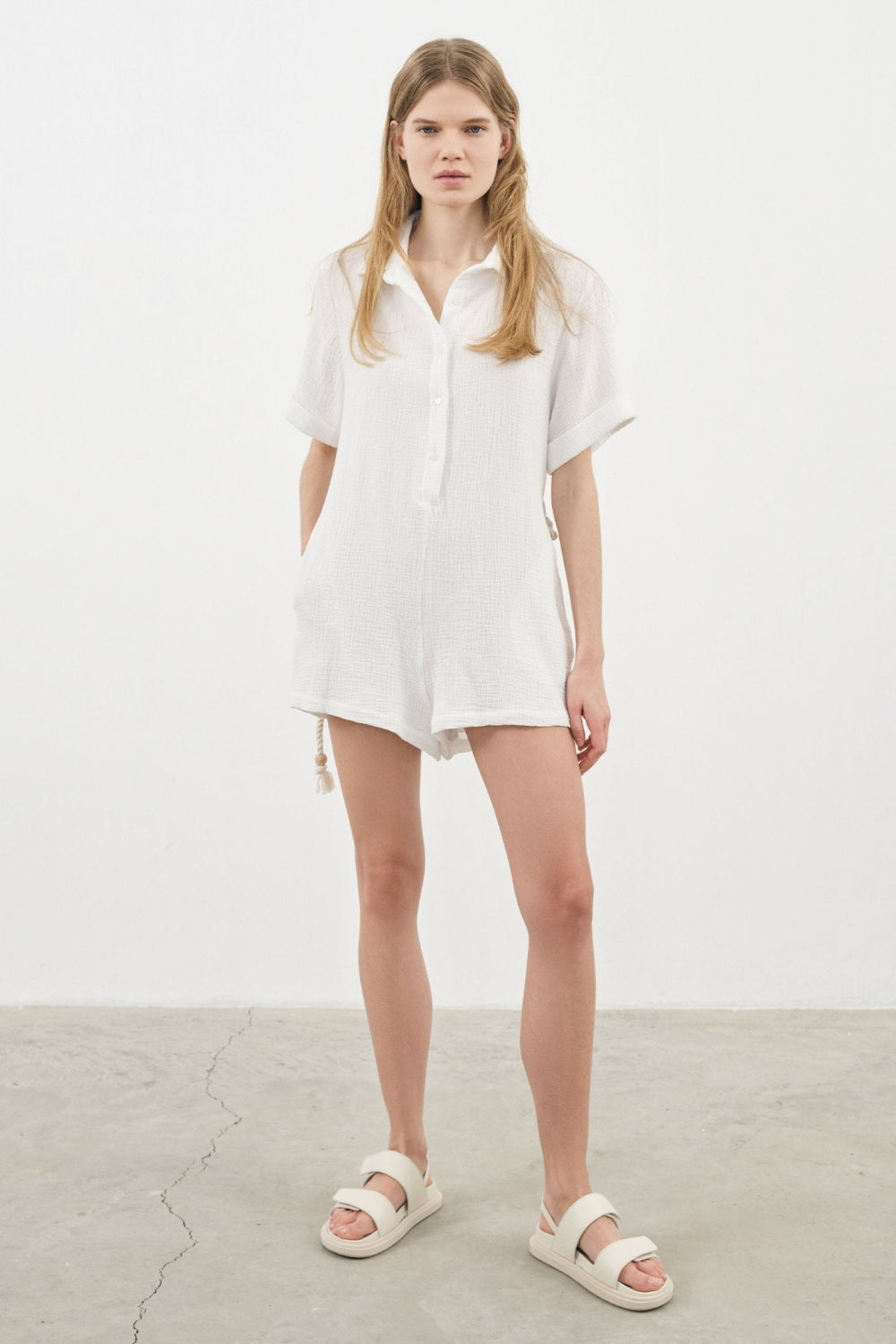 The Handloom-Mia Romper White-Tulum-5-Milagron.com