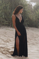 The Handloom-Muse Braided Straps Dress Black-Elbise-2-Milagron.com